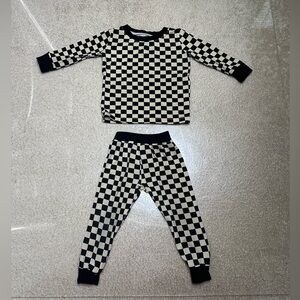 BAMBOO 2 PIECE CHECKERED PAJAMA SET INFANT TODDLER 12-18 MOS